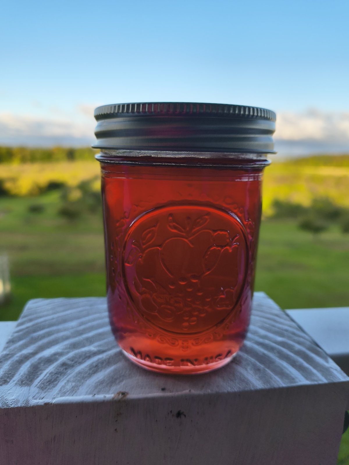A jar of Pinot Gris jelly from Walter and Ward Johnson Farms